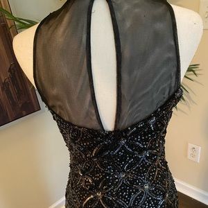 Embroidered sequin gown